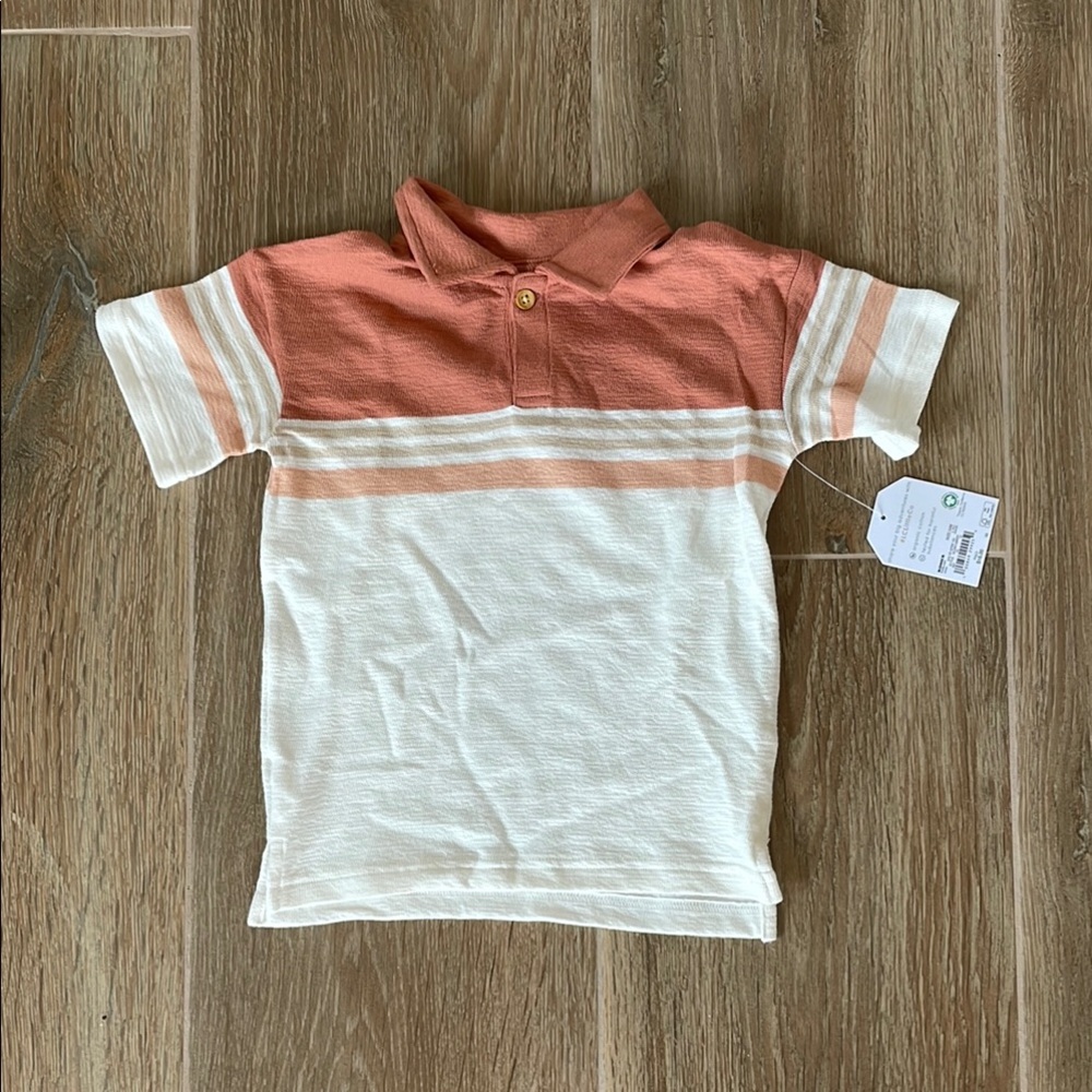Little Co Toddler Boy Collared Shirt 24M Orange